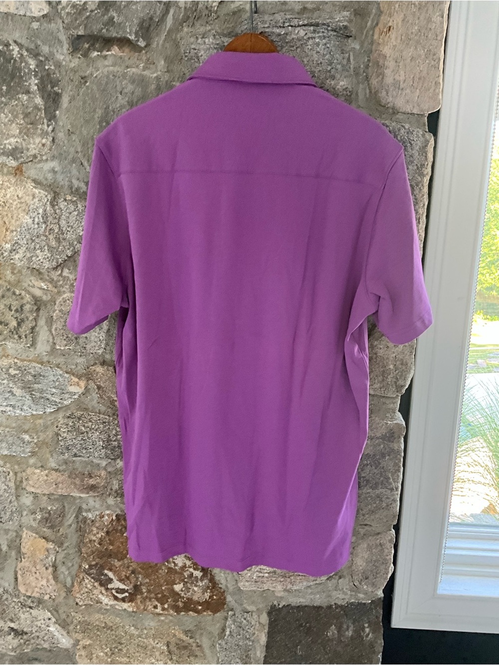 Bugatchi Men’s Short-Sleeve Button-Down Shirt - Lavender Purple - Picture 3 of 3